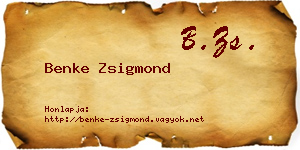 Benke Zsigmond névjegykártya