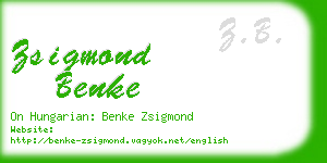 zsigmond benke business card